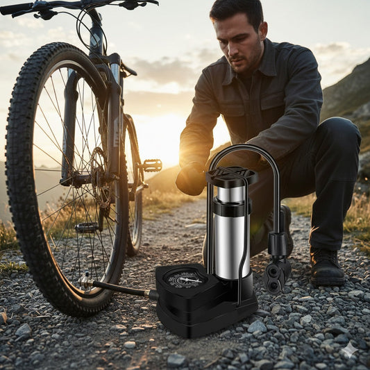 Compatible & Super Easy Portable High Pressure Foot Air Pump For Cycle, Motorcycle, Scooty & Car