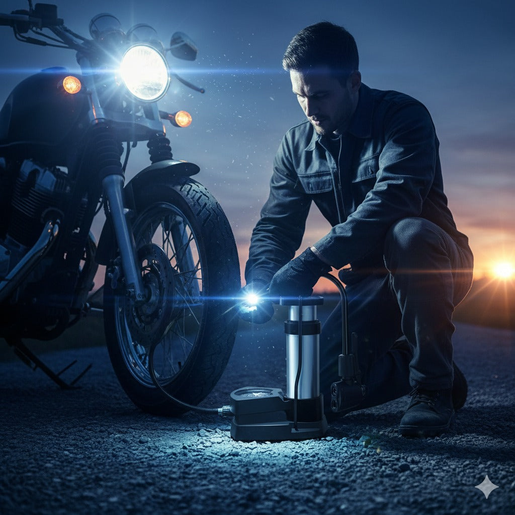 Compatible & Super Easy Portable High Pressure Foot Air Pump For Cycle, Motorcycle, Scooty & Car