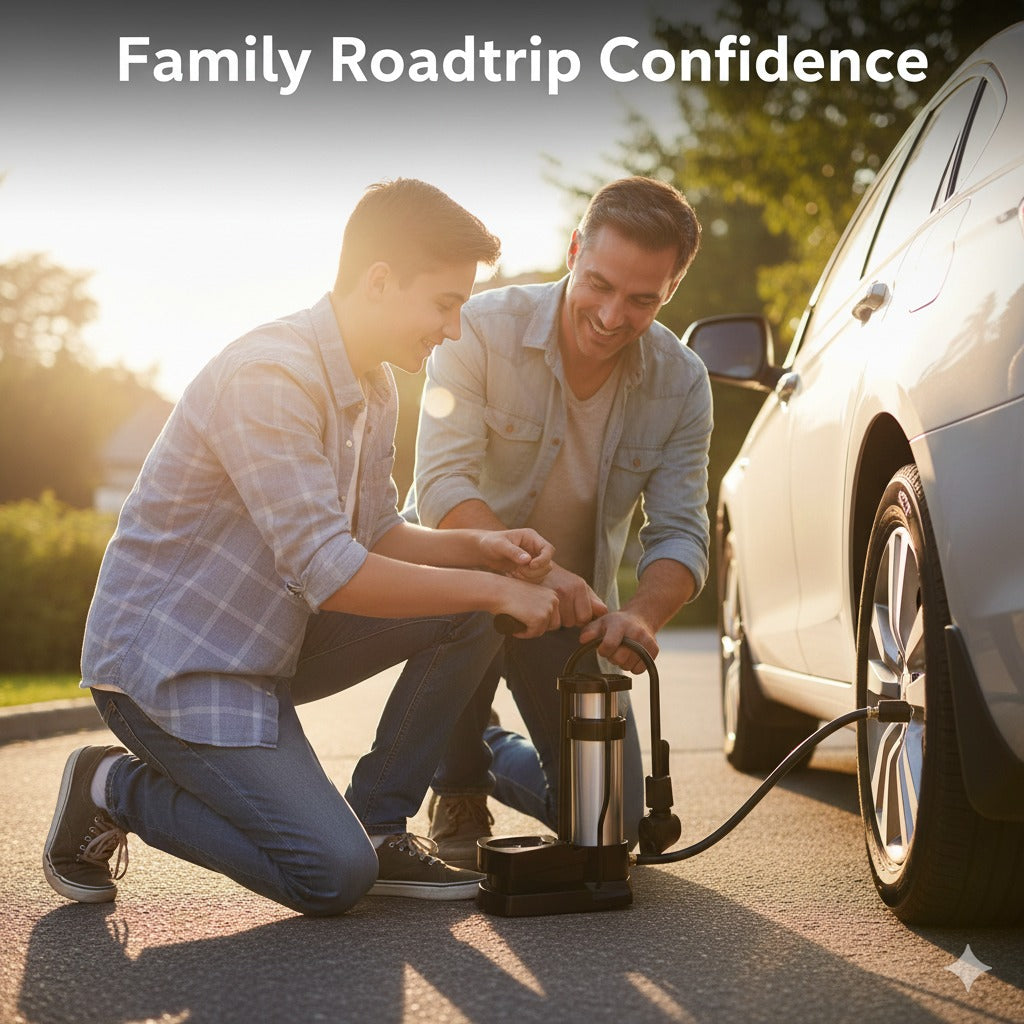 Compatible & Super Easy Portable High Pressure Foot Air Pump For Cycle, Motorcycle, Scooty & Car