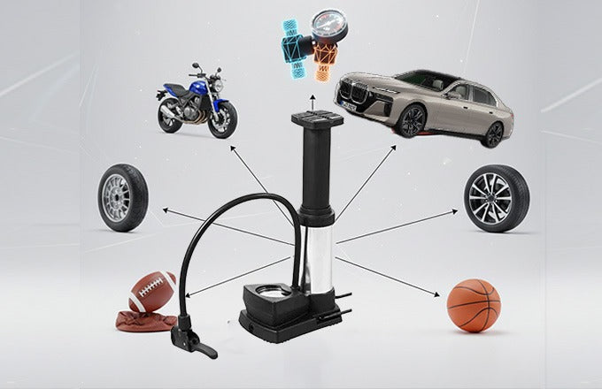 Compatible & Super Easy Portable High Pressure Foot Air Pump For Cycle, Motorcycle, Scooty & Car